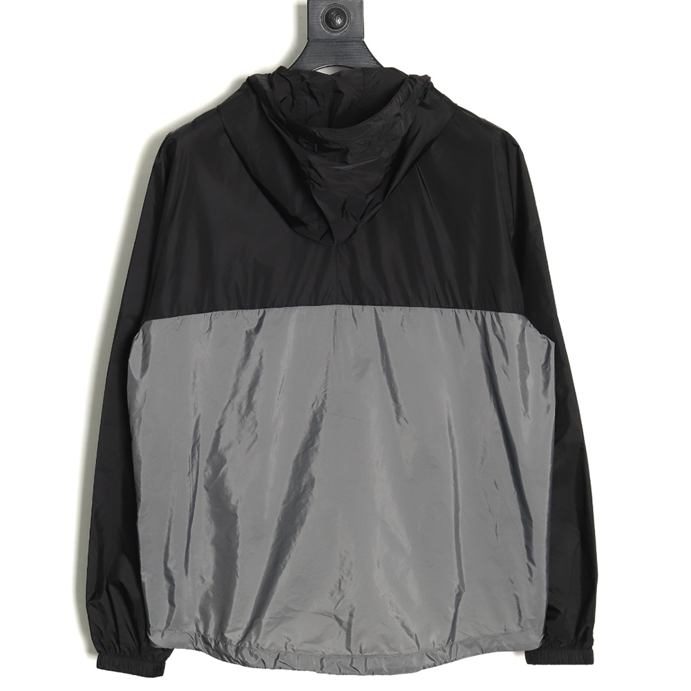 Pra*a black and grey patchwork hooded jacket