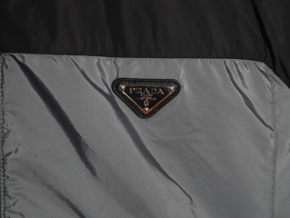 Pra*a black and grey patchwork hooded jacket