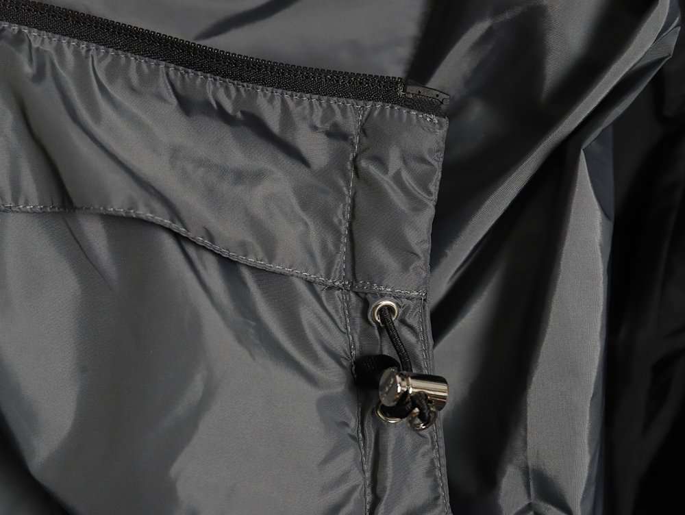 Pra*a black and grey patchwork hooded jacket