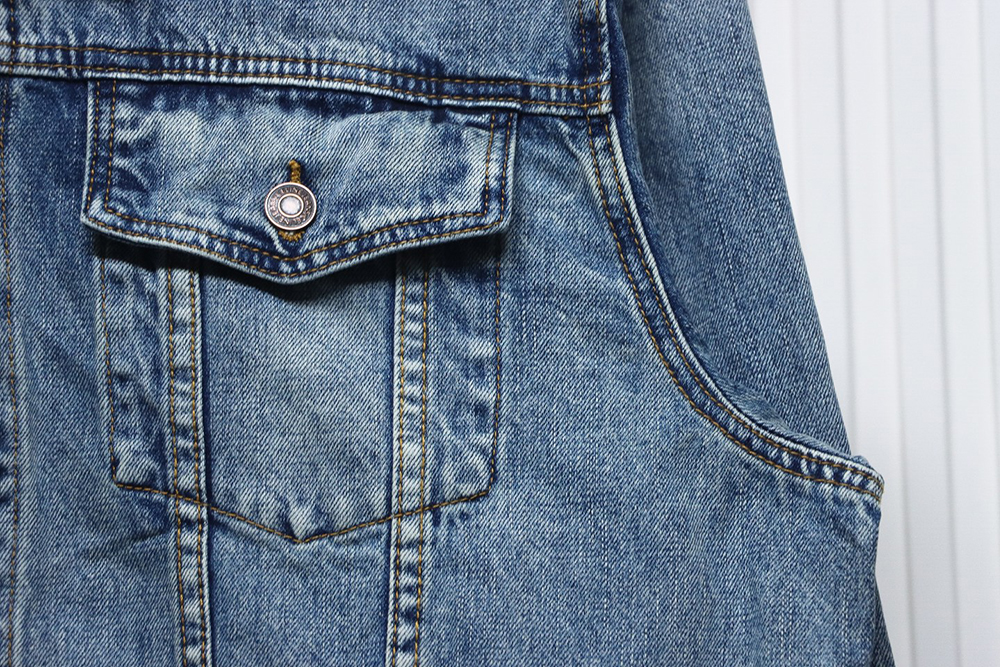 Ce**e patchwork hooded denim jacket