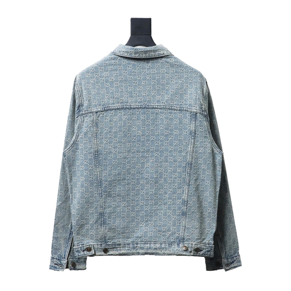 G*u*i double g jacquard denim jacket
