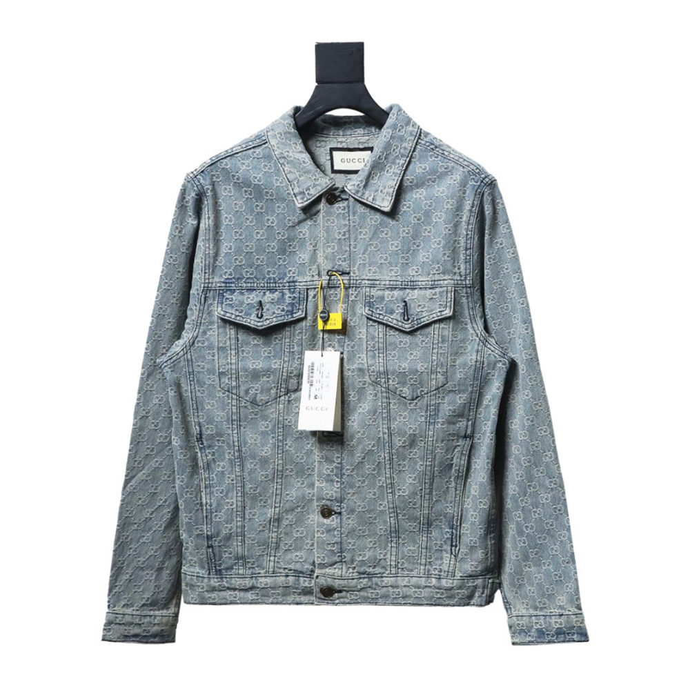 G*u*i double g jacquard denim jacket