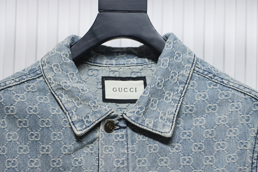 G*u*i double g jacquard denim jacket