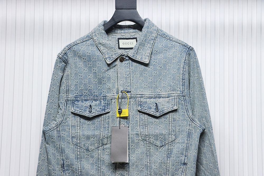G*u*i double g jacquard denim jacket