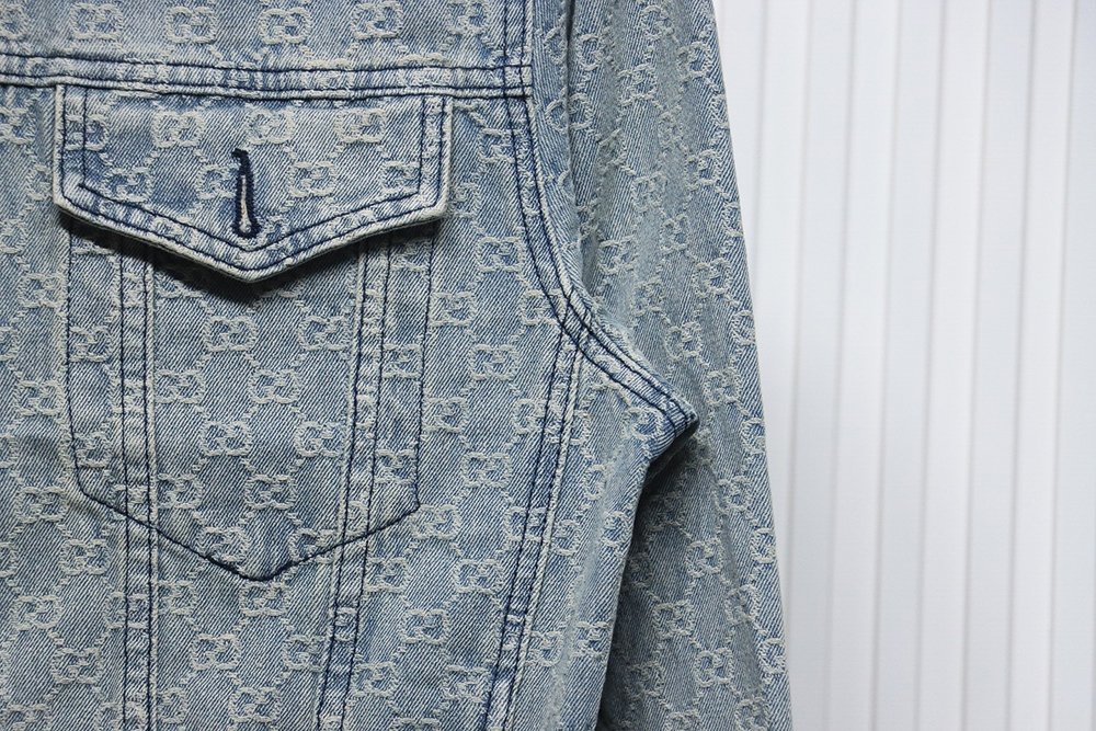 G*u*i double g jacquard denim jacket