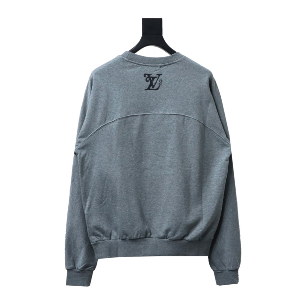 l0*is V*t0n & nigo grey raglan sleeve crewneck sweatshirt