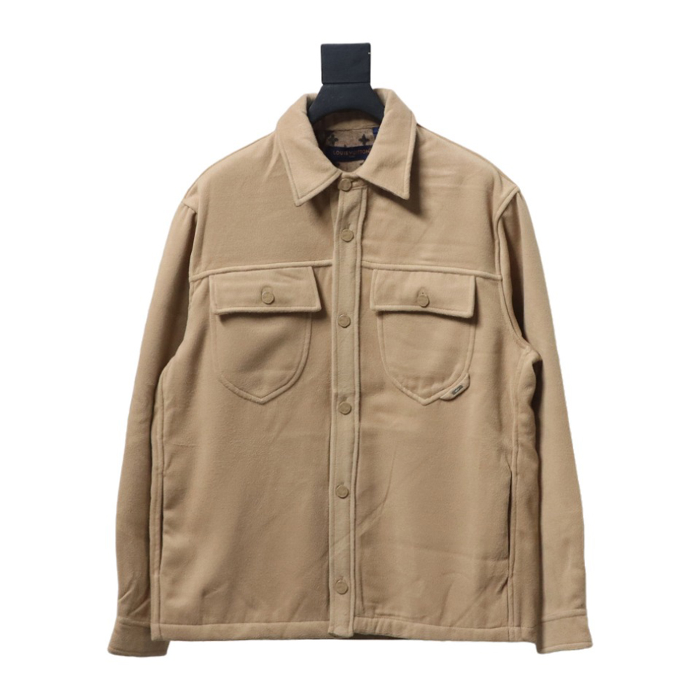 l0*is v*t0n double-F**ed cashmere khaki jacket