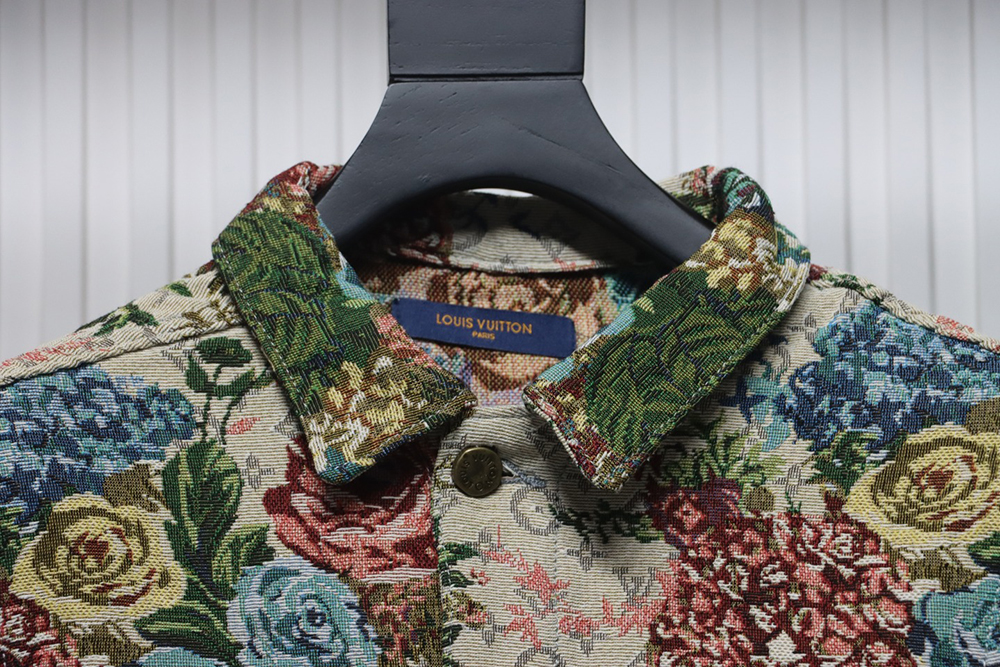 l0*is V*t0n floral rose print denim jacket