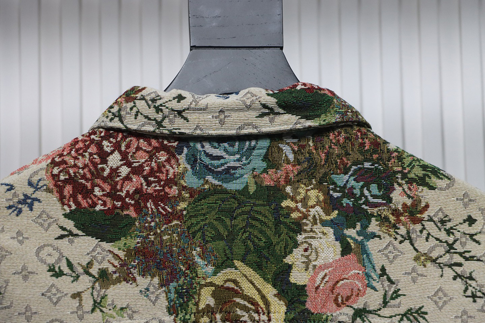 l0*is V*t0n floral rose print denim jacket