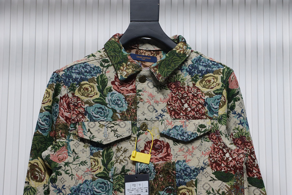 l0*is V*t0n floral rose print denim jacket