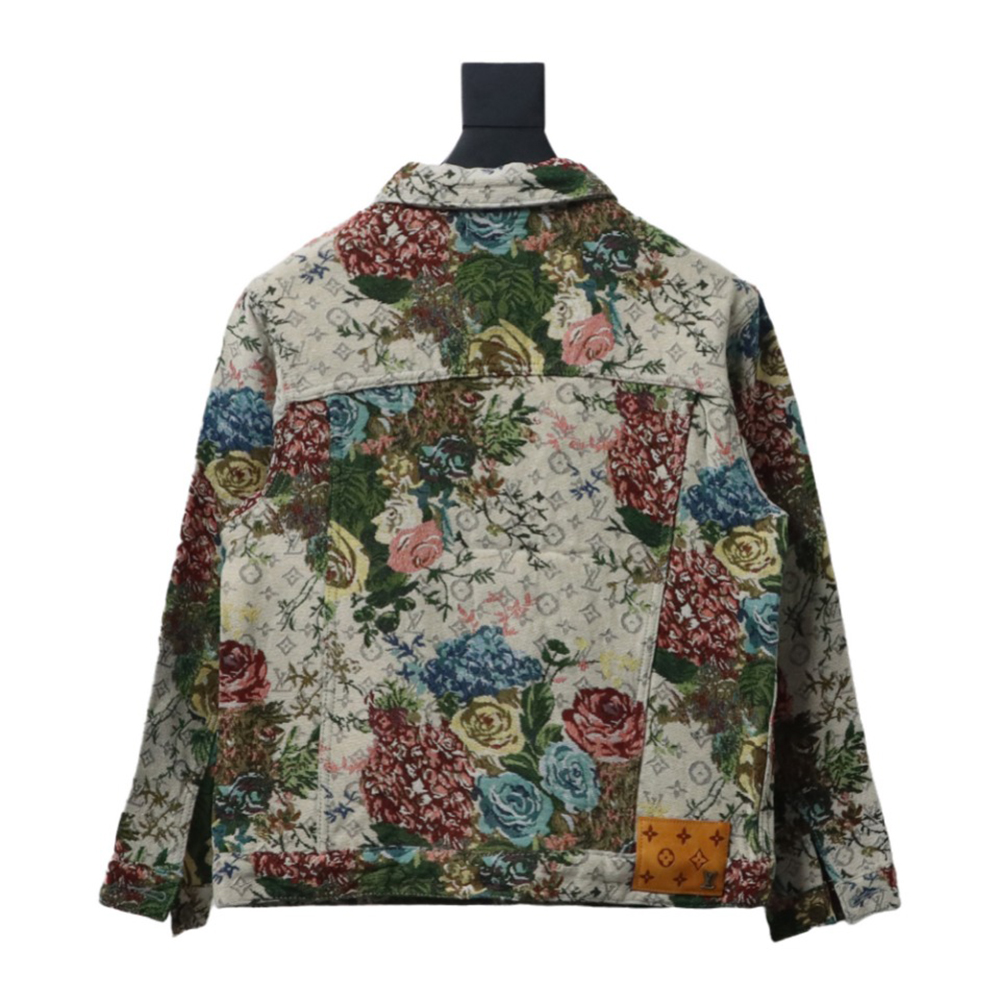 l0*is V*t0n floral rose print denim jacket