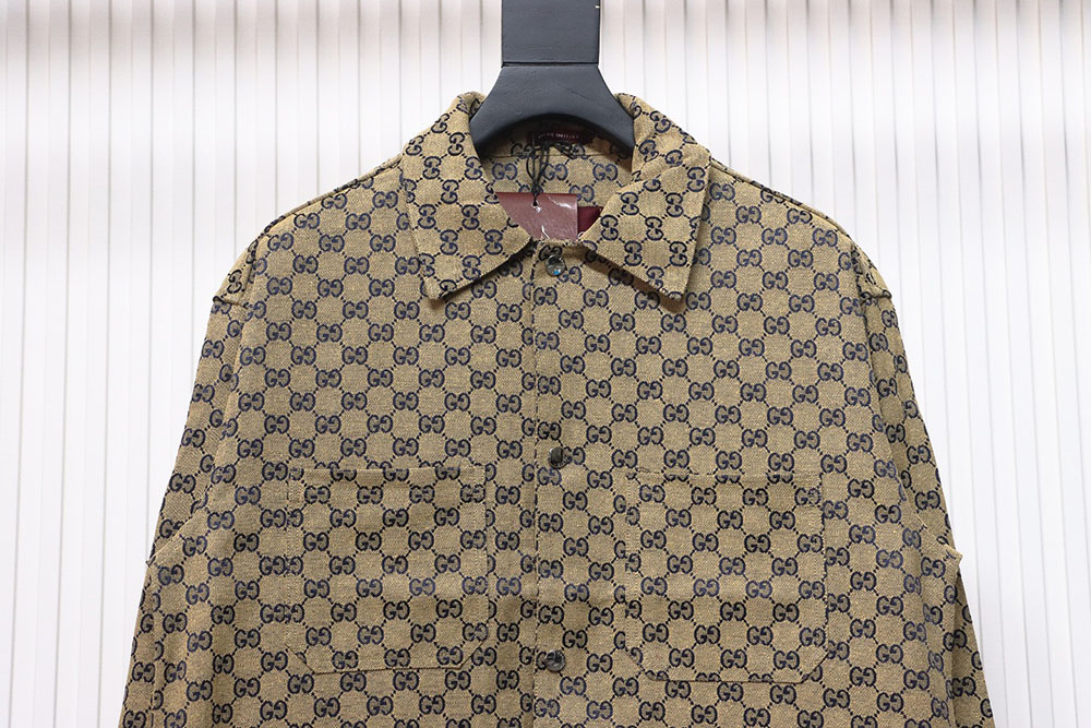 G*u*i double g all over print multi-pocket lapel jacket tsk1