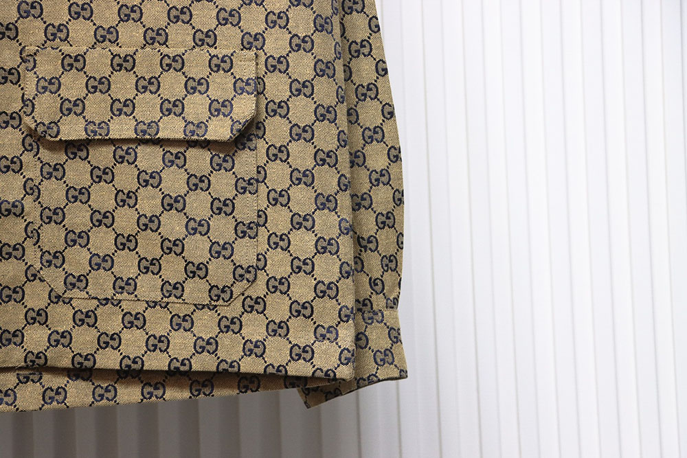 G*u*i double g all over print multi-pocket lapel jacket tsk1