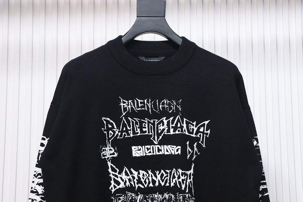 Ba*len*cia*ga flame logo print sweater