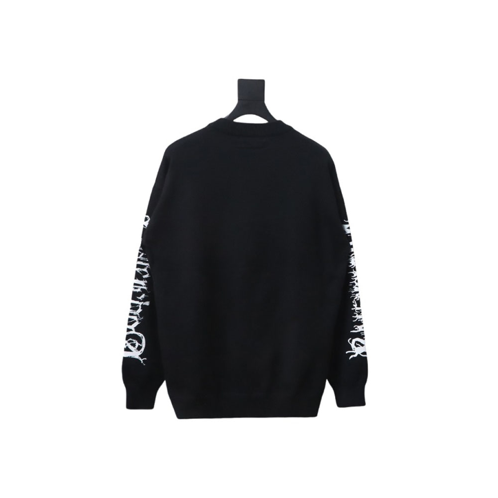 Ba*len*cia*ga flame logo print sweater