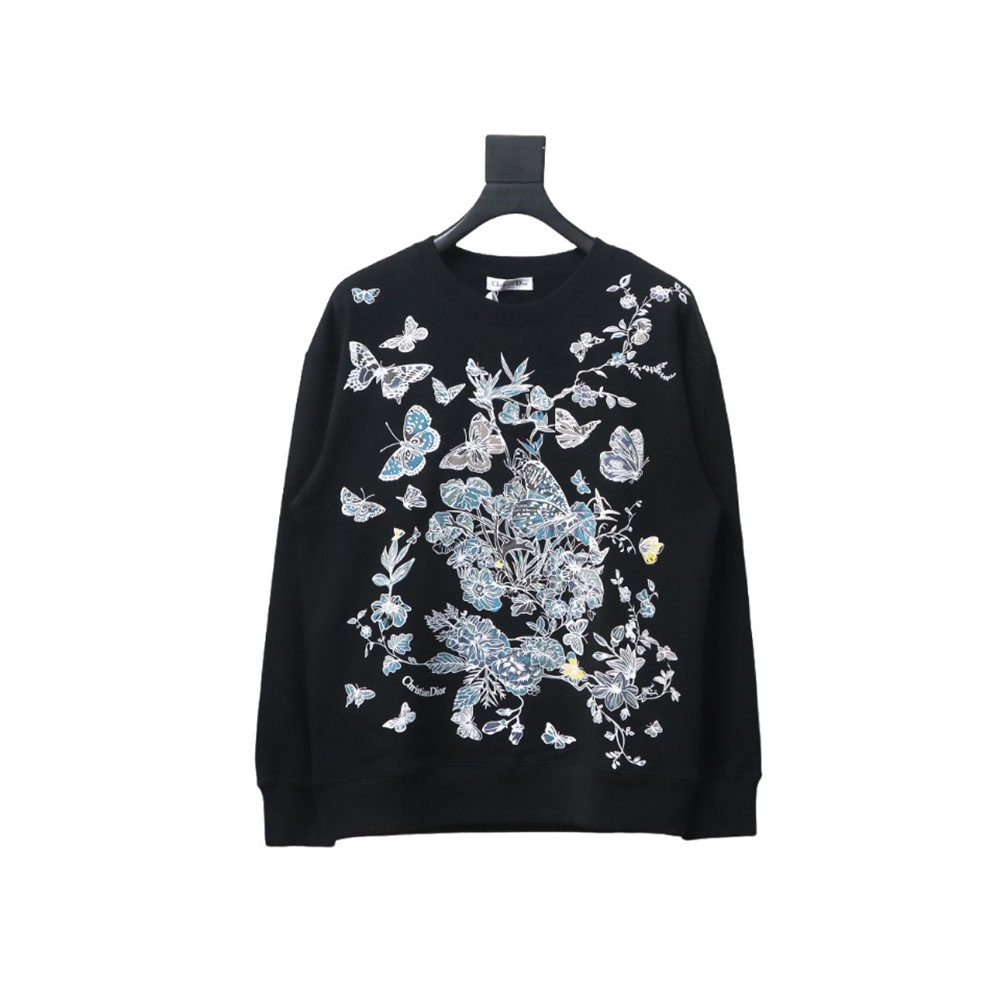 D*or floral butterfly crewneck sweatshirt tsk1