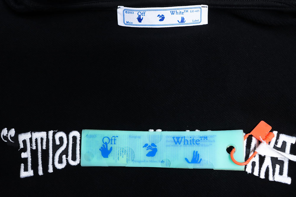 off-white blue embroidered hooded sweatshirt letter hoodie