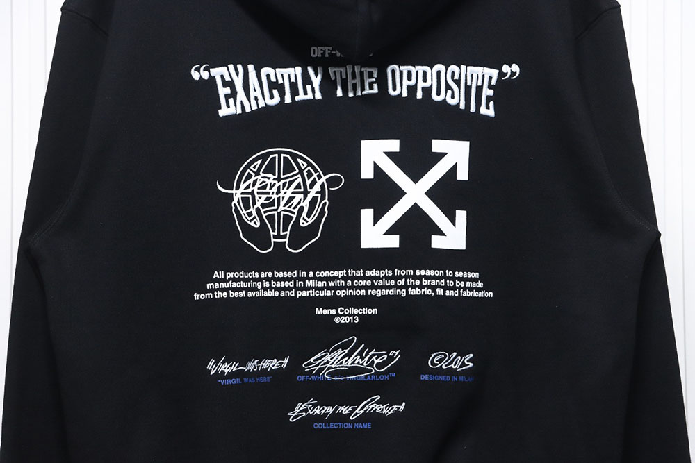 off-white blue embroidered hooded sweatshirt letter hoodie