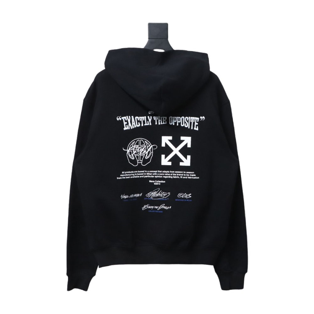 off-white blue embroidered hooded sweatshirt letter hoodie