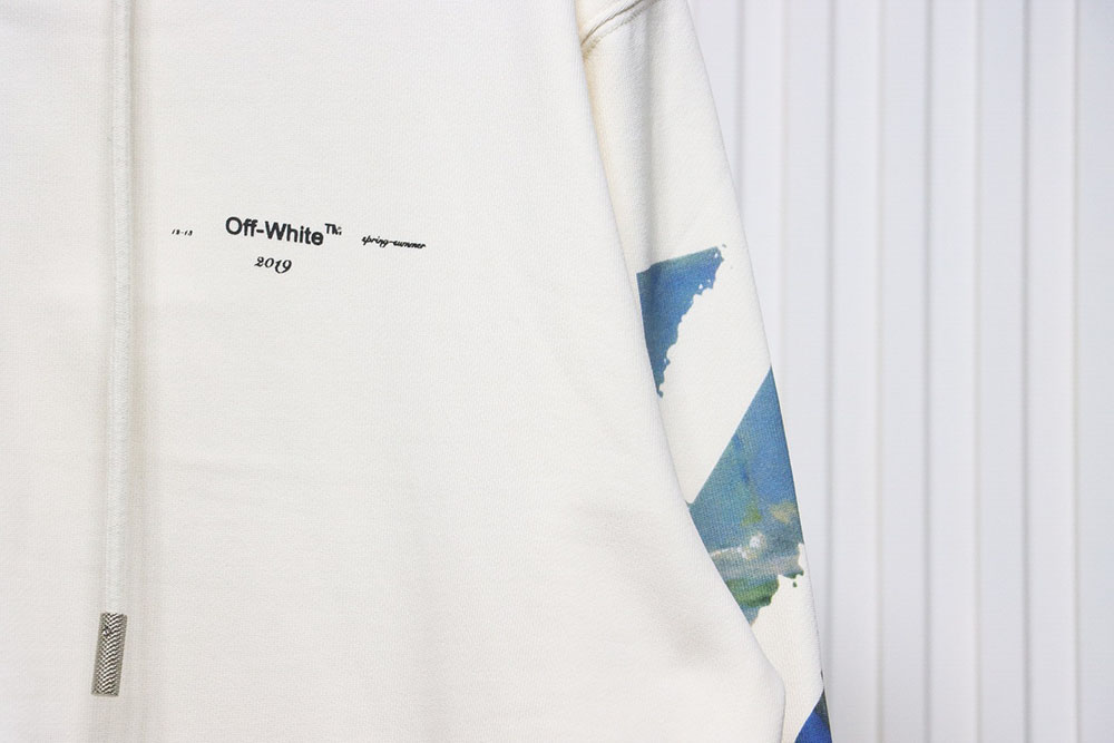 Off-white painting print zip-up hoodie