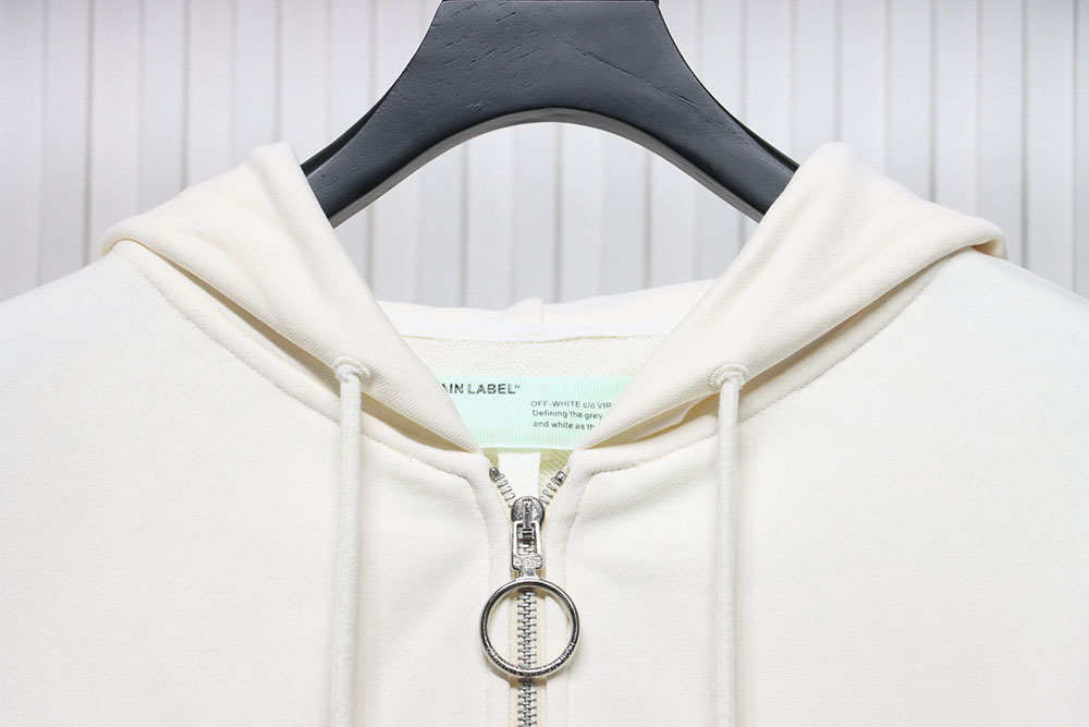 Off-white painting print zip-up hoodie
