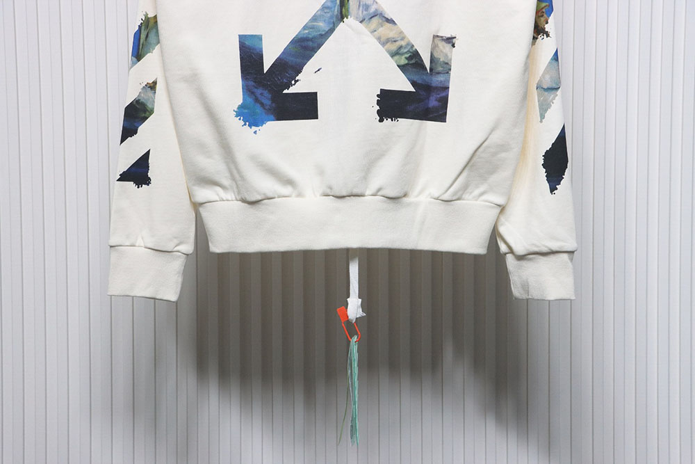Off-white painting print zip-up hoodie
