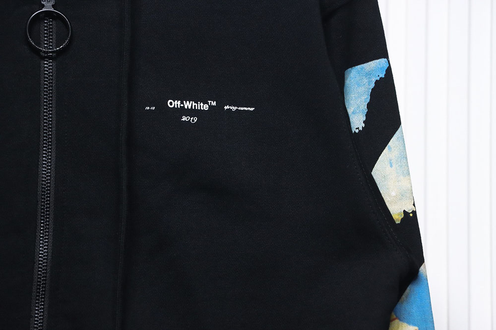 Off-white painting print zip-up hoodie TSK1