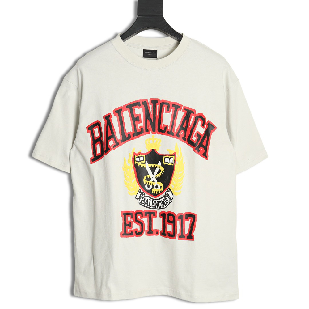 Ba*len*cia*ga scissors foam print short sleeves