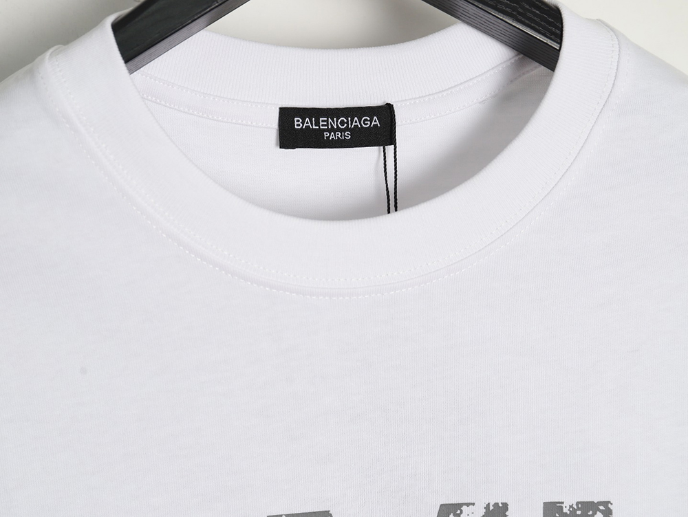 Ba*len*cia*ga mottled old letter logo short sleeve