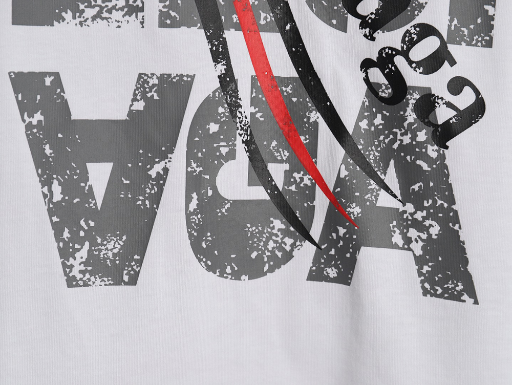 Ba*len*cia*ga mottled old letter logo short sleeve