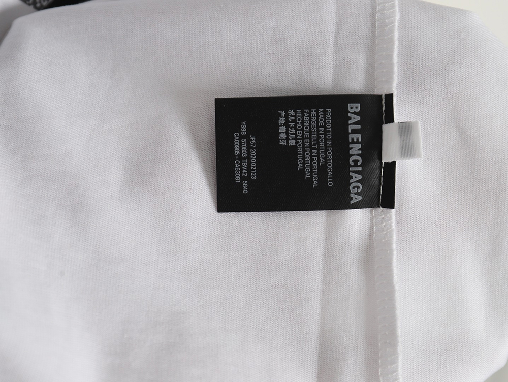 Ba*len*cia*ga mottled old letter logo short sleeve