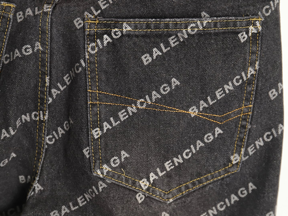 Ba*len*cia*ga classic barrage print denim trousers tsk1