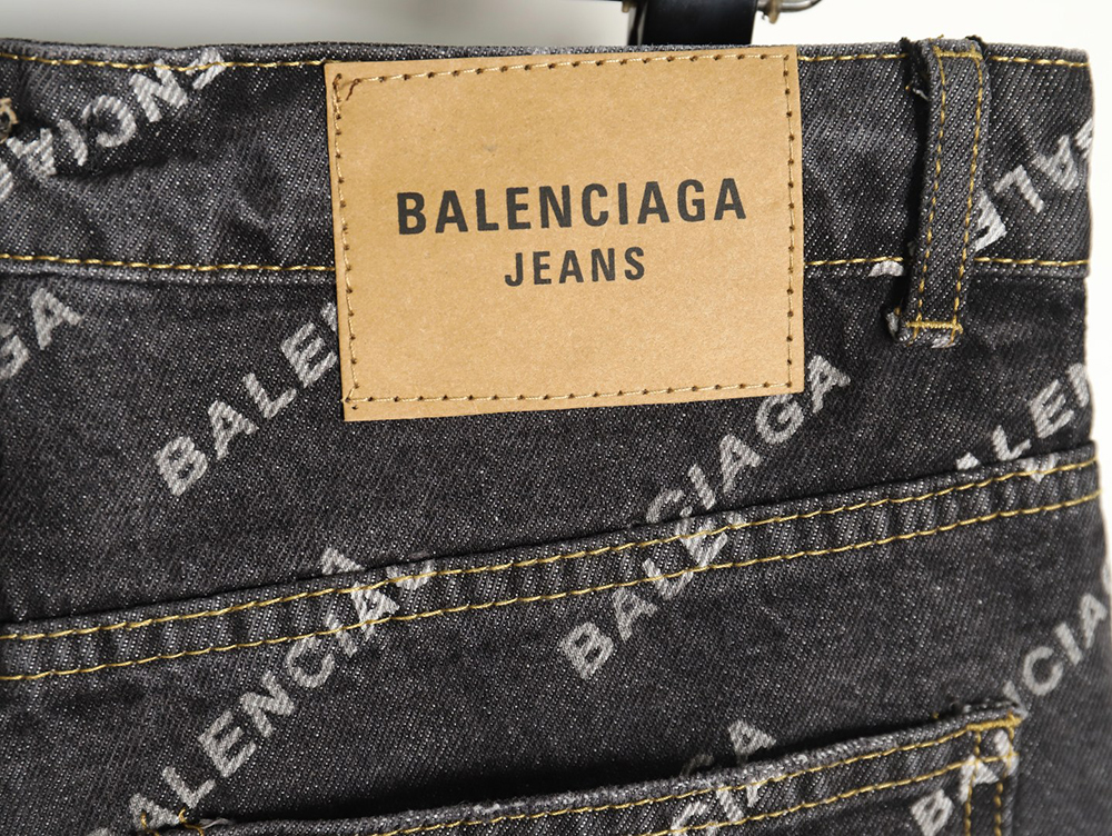 Ba*len*cia*ga classic barrage print denim trousers tsk1