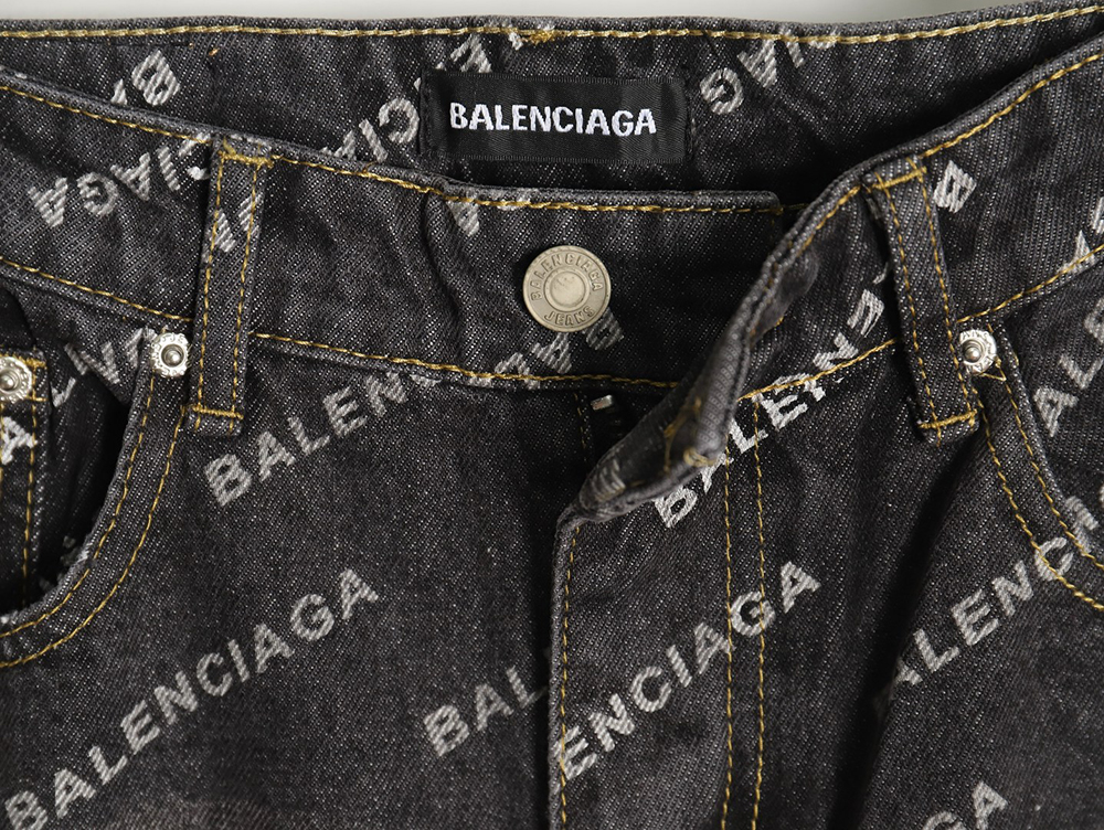 Ba*len*cia*ga classic barrage print denim trousers tsk1