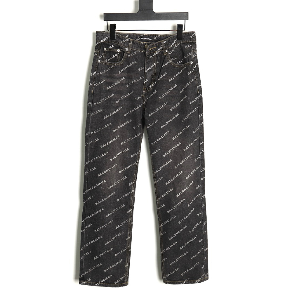 Ba*len*cia*ga classic barrage print denim trousers tsk1