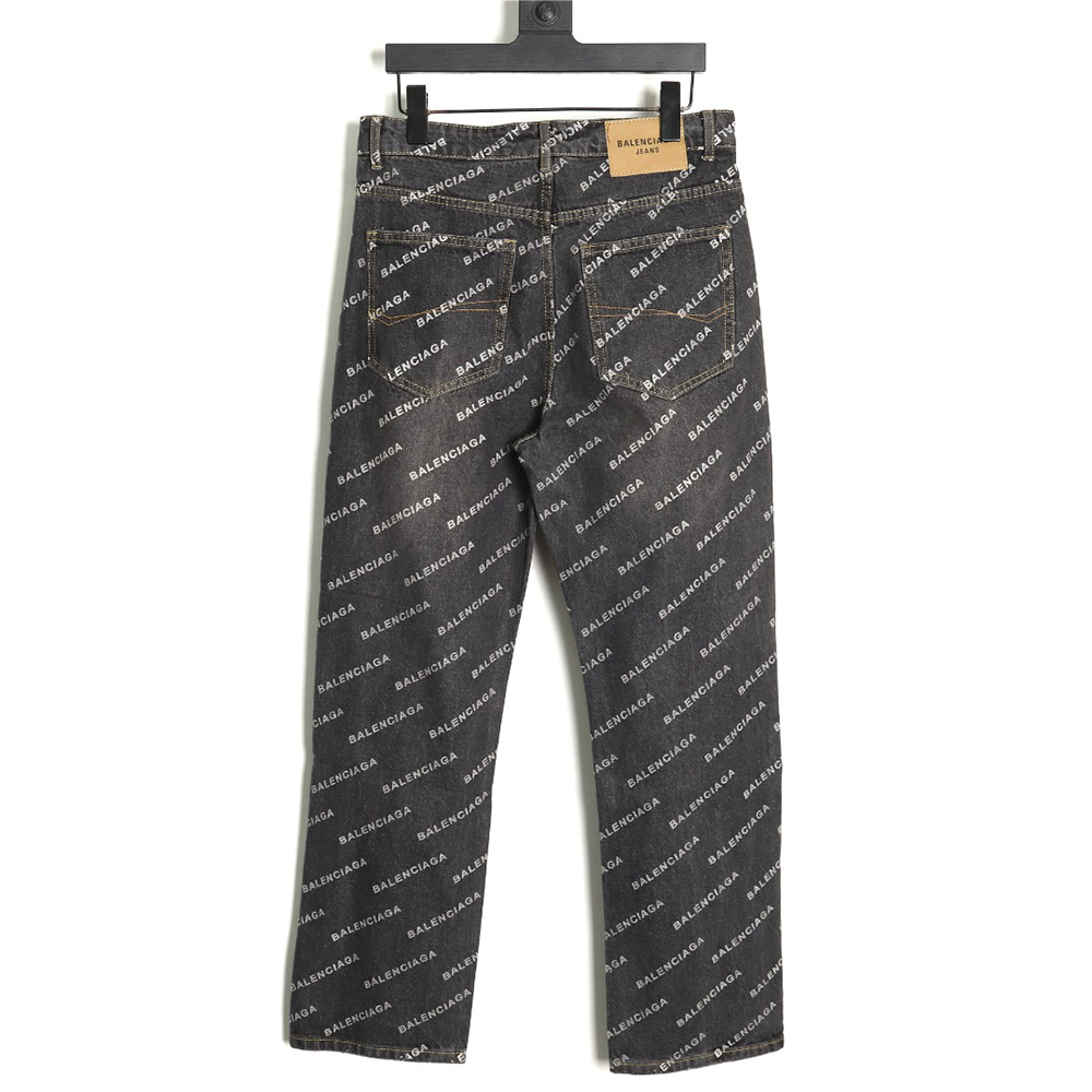 Ba*len*cia*ga classic barrage print denim trousers tsk1