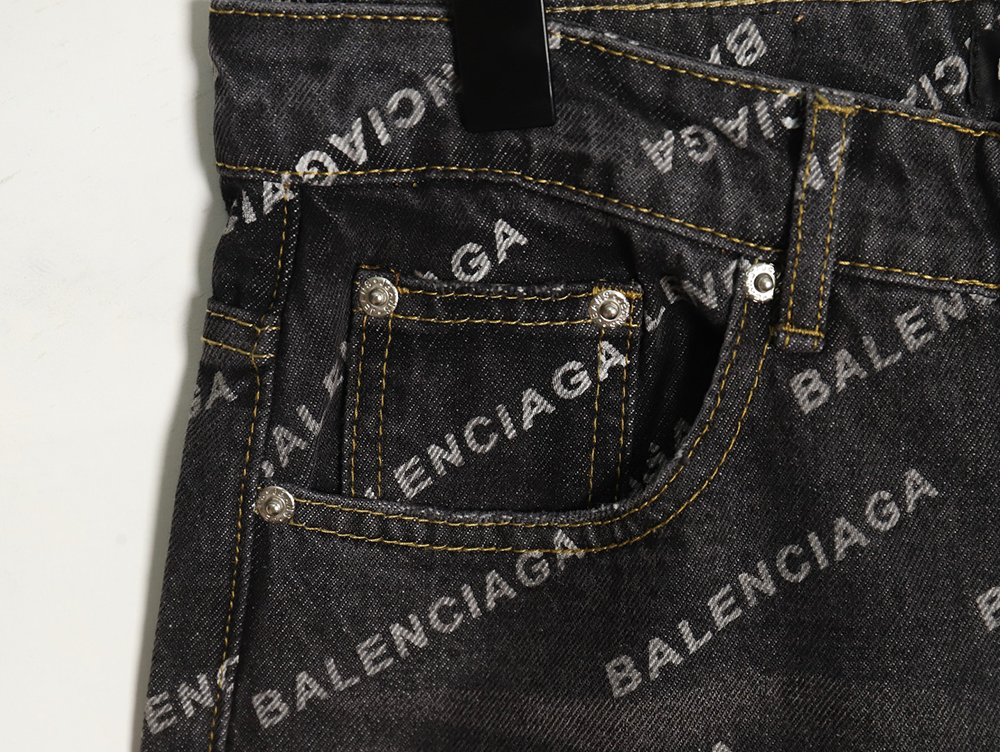 Ba*len*cia*ga classic barrage print denim trousers tsk1