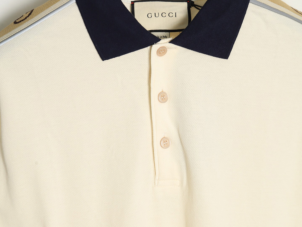 G*u*i reflective webbing polo short sleeve