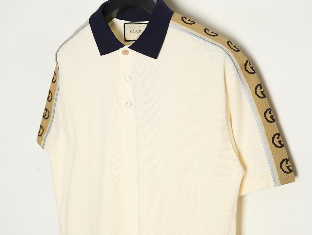 G*u*i reflective webbing polo short sleeve