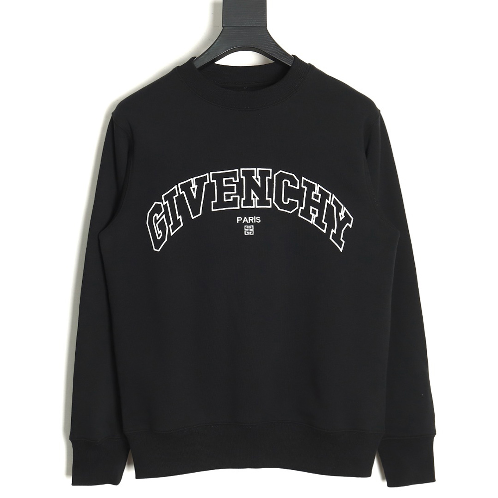 Givenchy Curved English Embroidery Round Neck Sweatshirt