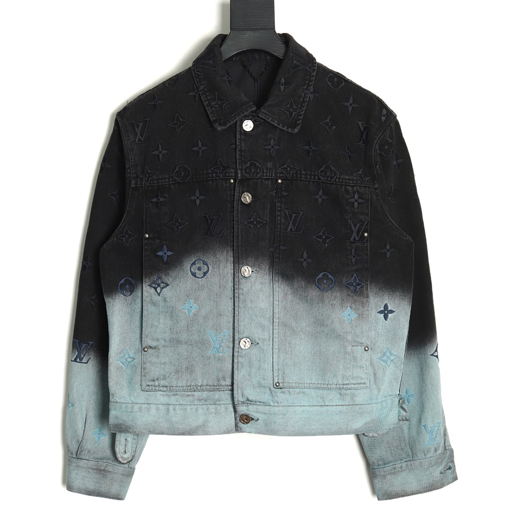 l0*is V*t0n gradient jacquard denim jacket