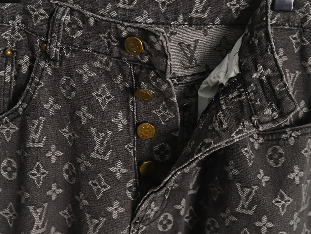 l0*is V*t0n printed distressed denim trousers