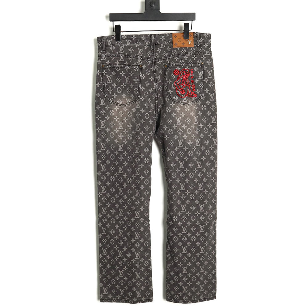 l0*is V*t0n printed distressed denim trousers