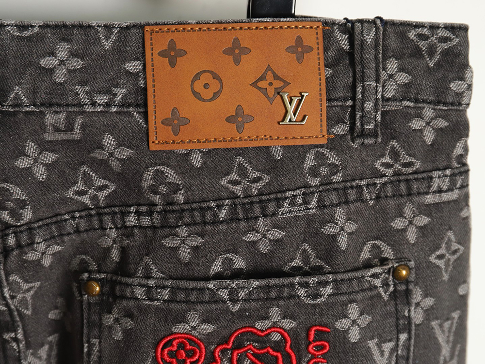 l0*is V*t0n printed distressed denim trousers