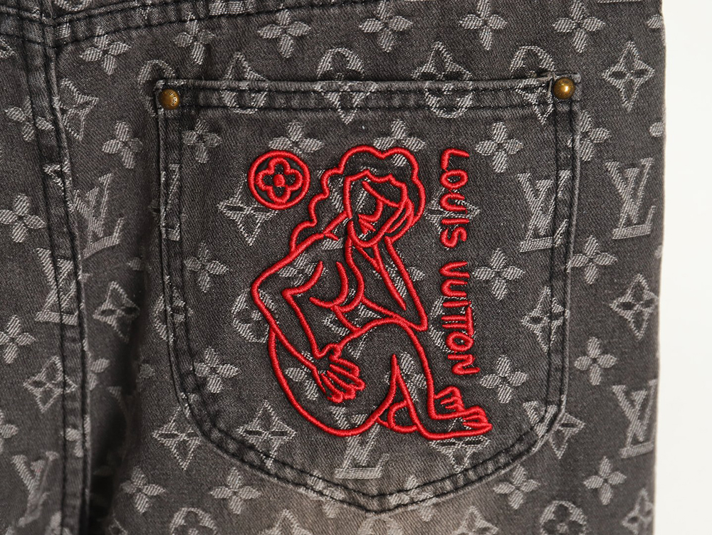 l0*is V*t0n printed distressed denim trousers