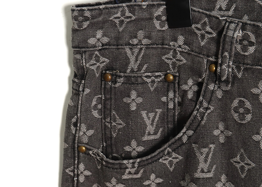 l0*is V*t0n printed distressed denim trousers