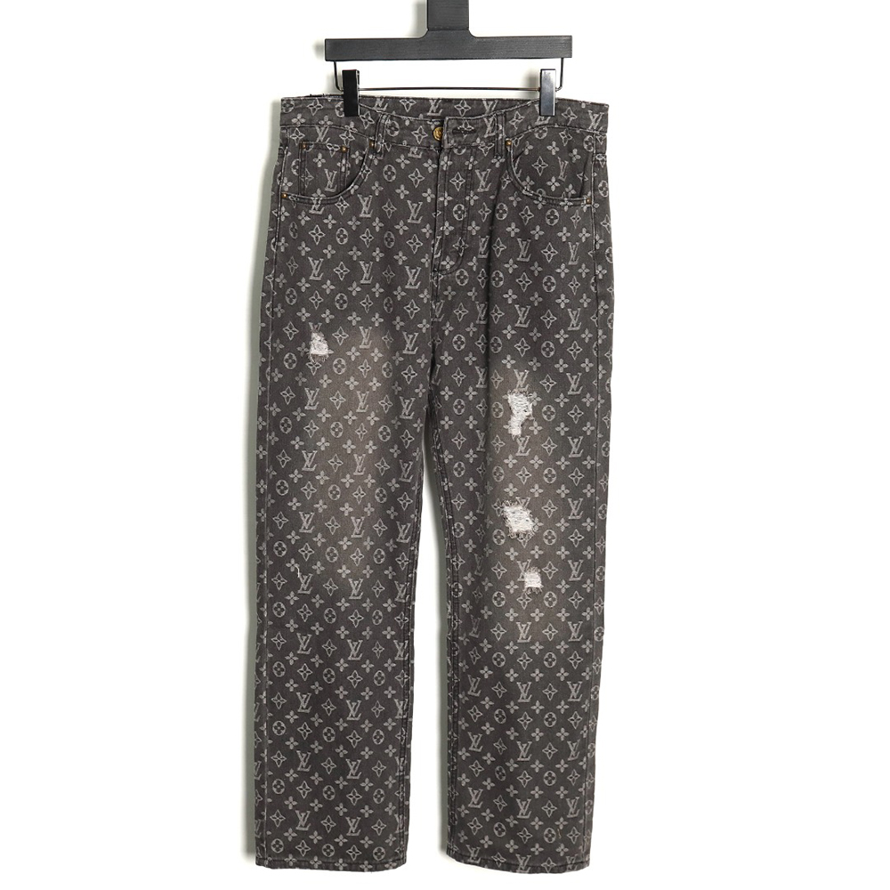l0*is V*t0n printed distressed denim trousers