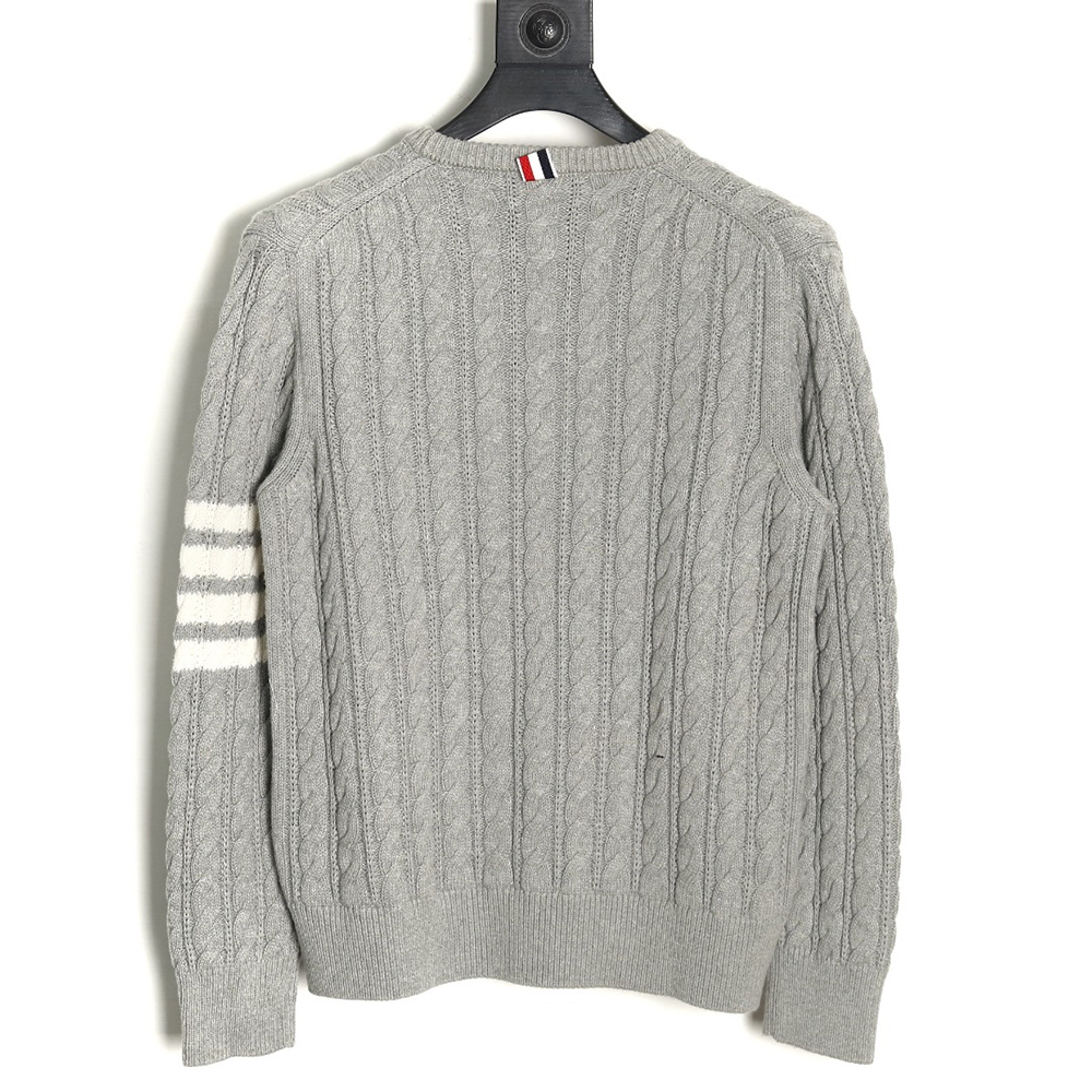 Thom Browne Four-Panel Cable Crewneck Sweater TSK1