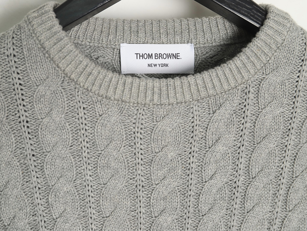 Thom Browne Four-Panel Cable Crewneck Sweater TSK1