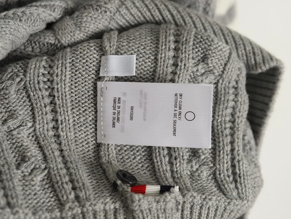Thom Browne Four-Panel Cable Crewneck Sweater TSK1